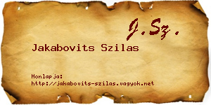 Jakabovits Szilas névjegykártya